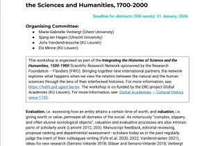 CFP: Histories of Scholarly Evaluation, 1700–2000